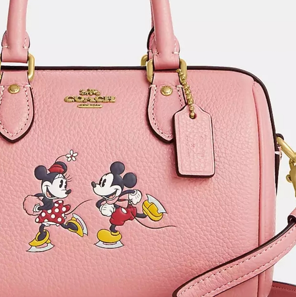 NWT Disney X Coach Mini Rowan Satchel Pink - Picture 4 of 6